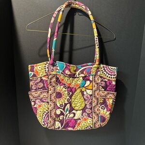 Vera Bradley Paisley Floral Village Pink Swirl Quilt Mandy Tote Bag.  Retired